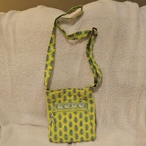 Vera Bradley Lime Green Floral Print Crossbody Bag